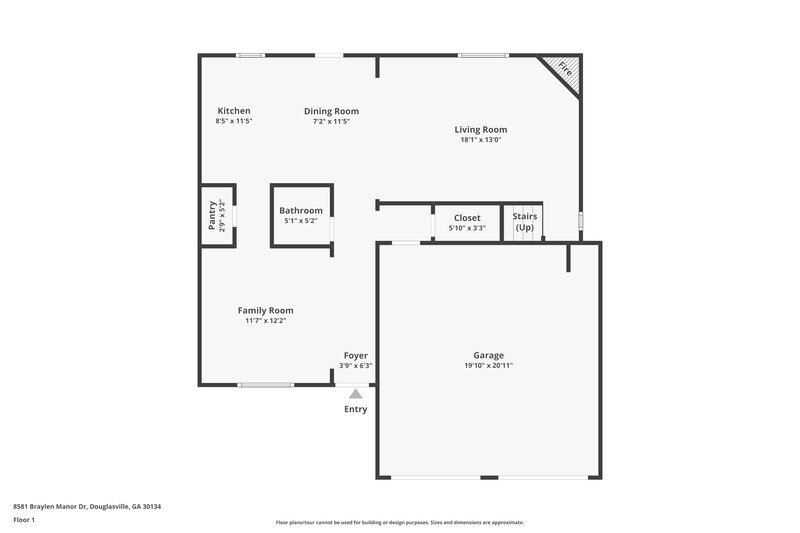 2,185/Mo, 8581 Braylen Manor Dr Douglasville, GA 30134 Floor Plan View