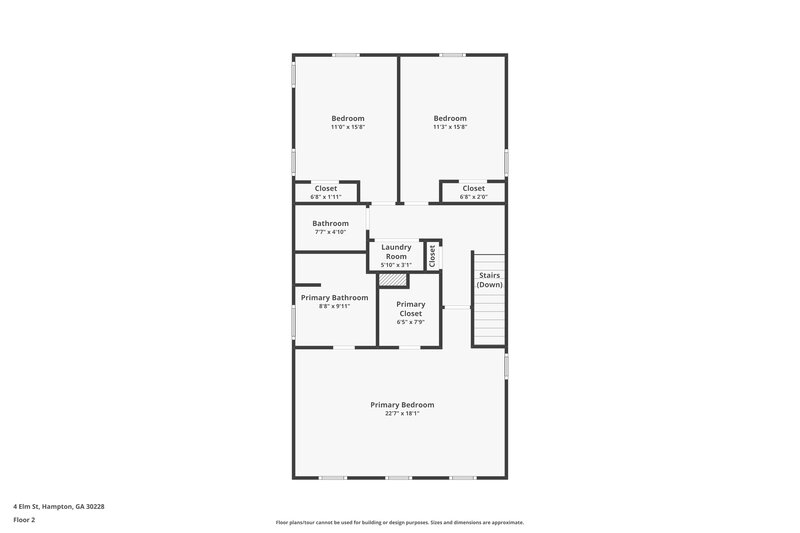 1,895/Mo, 4 Elm St Hampton, GA 30228 Floor Plan View 2