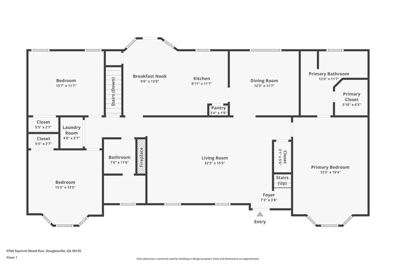 2,380/Mo, 9704 Squirrel Wood Run Douglasville, GA 30135 Floor Plan View 2