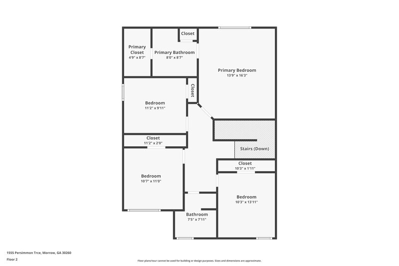 1,900/Mo, 1555 Persimmon Trace Morrow, GA 30260 Floor Plan View 2