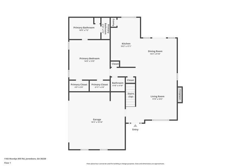 1,935/Mo, 1165 Mundys Mill Rd Jonesboro, GA 30238 Floor Plan View