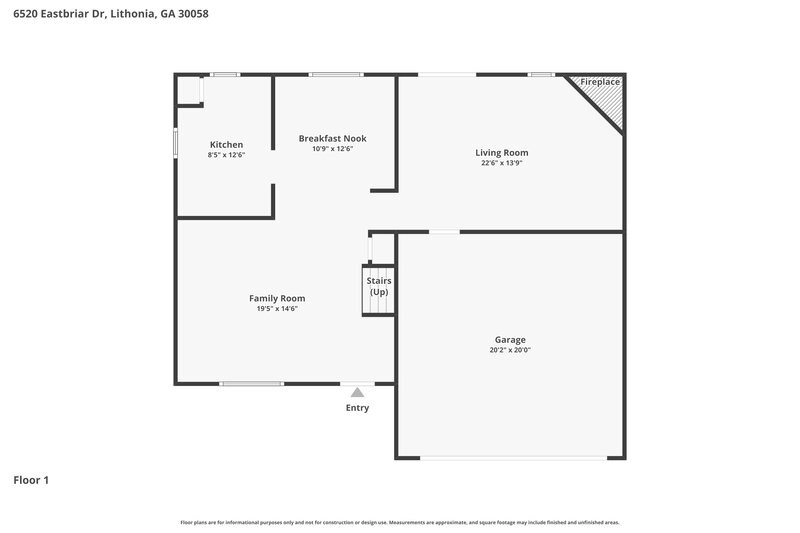 1,890/Mo, 6520 Eastbriar Dr Lithonia, GA 30058 Floorplan View
