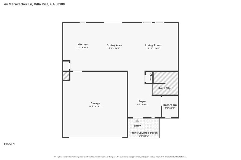2,090/Mo, 44 Meriwether Ln Villa Rica, GA 30180 Floor Plan View