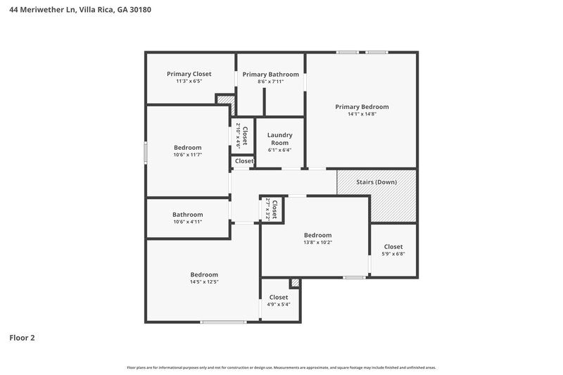 2,090/Mo, 44 Meriwether Ln Villa Rica, GA 30180 Floor Plan View 2