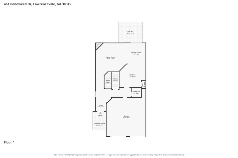 2,640/Mo, 461 Pondweed Dr Lawrenceville, GA 30045 Floor Plan View 2