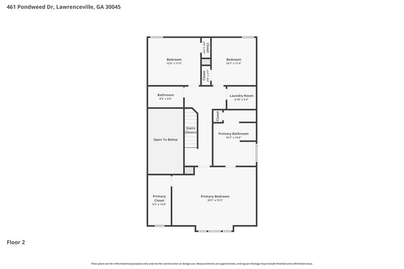 2,640/Mo, 461 Pondweed Dr Lawrenceville, GA 30045 Floor Plan View 3