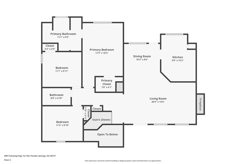 2,335/Mo, 4097 Sweetsprings Terrace SW Powder Springs, GA 30127 Floor Plan View 2