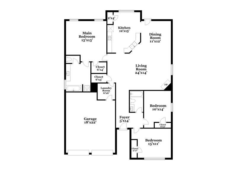 2,415/Mo, 6116 Redtop Loop Fairburn, GA 30213 Floor Plan View