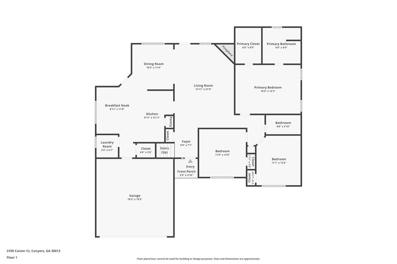 2,230/Mo, 3109 Canter Ct NE Conyers, GA 30013 Floor Plan View