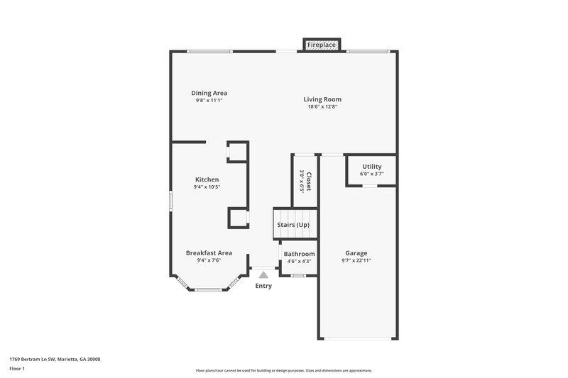 1,985/Mo, 1769 Bertram Ln SW Marietta, GA 30008 Floor Plan View 2