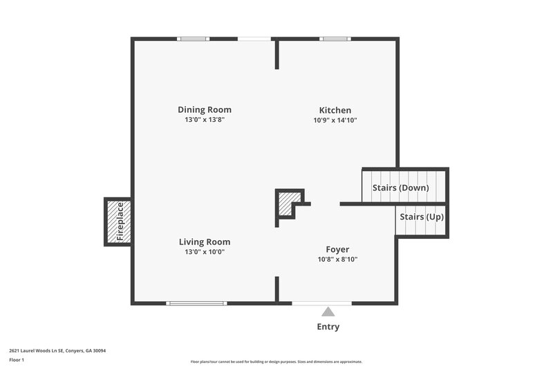 1,805/Mo, 2621 Laurel Woods Ln SE Conyers, GA 30094 Floor Plan View 2
