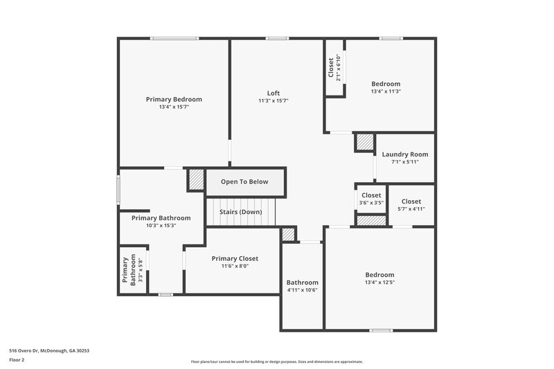 2,510/Mo, 516 Overo Dr McDonough, GA 30253 Floor Plan View 2
