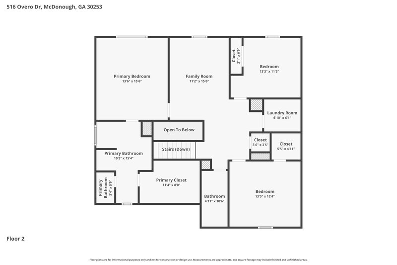 2,390/Mo, 516 Overo Dr McDonough, GA 30253 Floor Plan View 2
