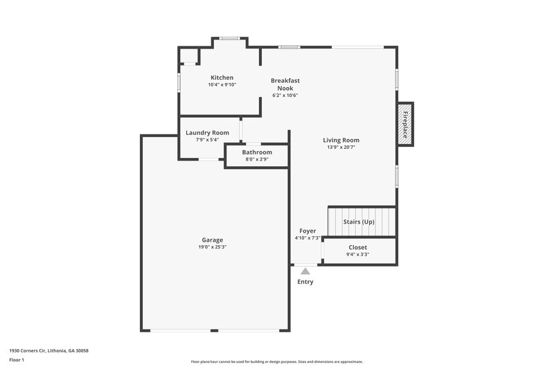 1,890/Mo, 1930 Corners Cir Lithonia, GA 30058 Floor Plan View