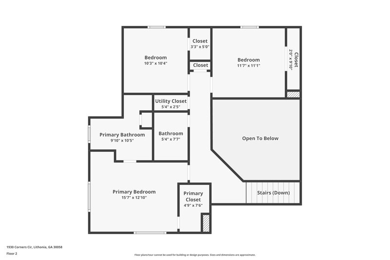 1,890/Mo, 1930 Corners Cir Lithonia, GA 30058 Floor Plan View 2