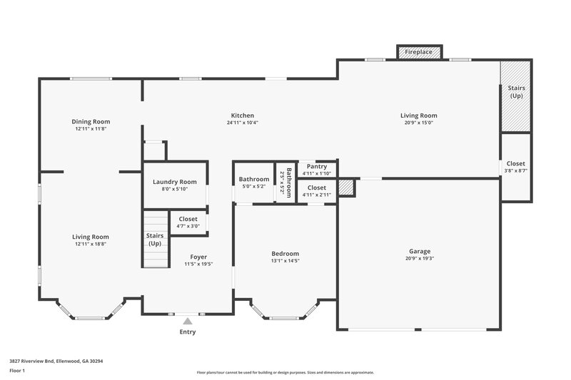 2,425/Mo, 3827 Riverview Bnd Ellenwood, GA 30294 Floor Plan View