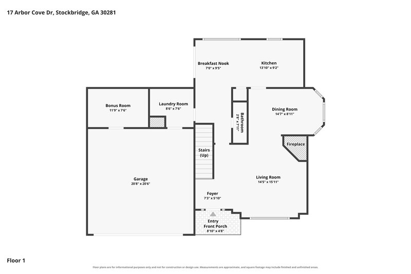 2,660/Mo, 17 Arbor Cove Dr Stockbridge, GA 30281 Floor Plan View