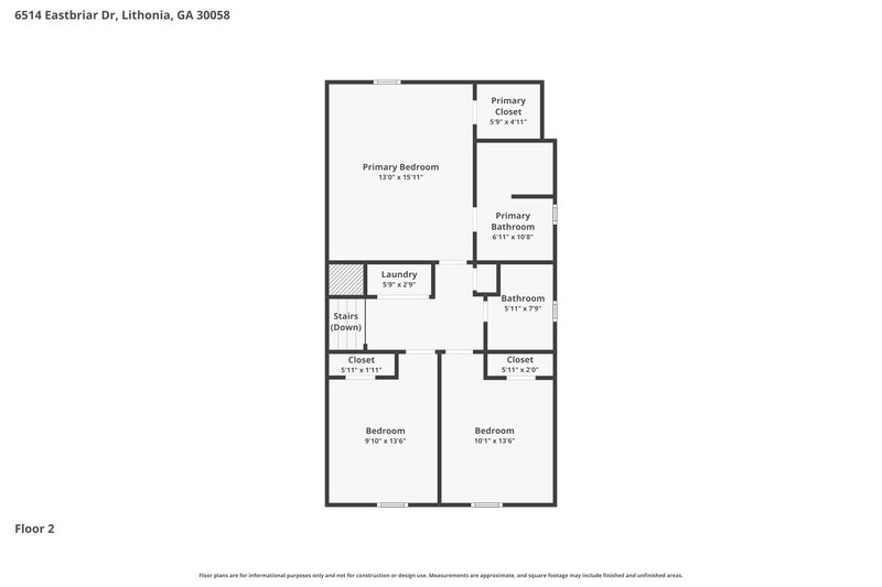 1,975/Mo, 6514 Eastbriar Dr Lithonia, GA 30058 Floor Plan View 2
