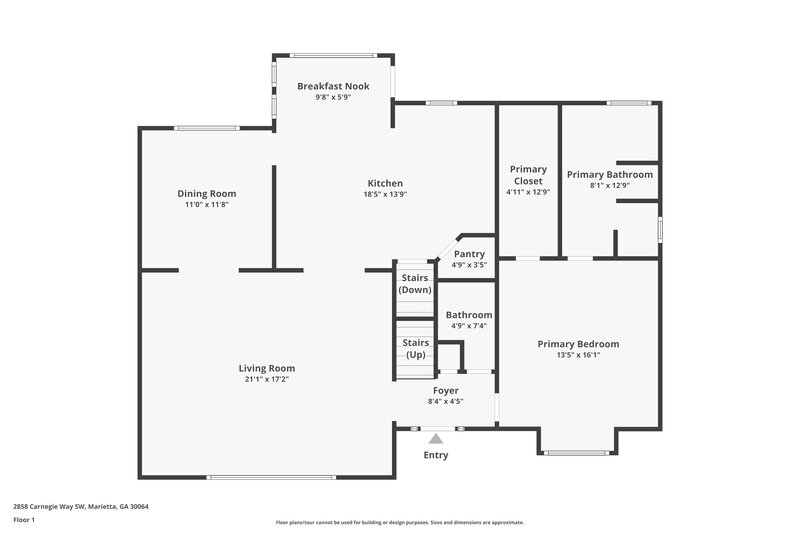 2,495/Mo, 2858 Carnegie Way SW Marietta, GA 30064 Floor Plan View 2