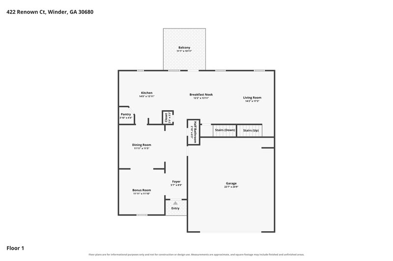 2,165/Mo, 422 Renown Ct Winder, GA 30680 Floor Plan View 2
