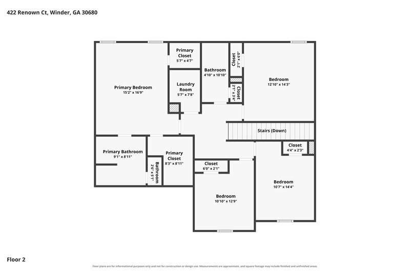2,165/Mo, 422 Renown Ct Winder, GA 30680 Floor Plan View 3