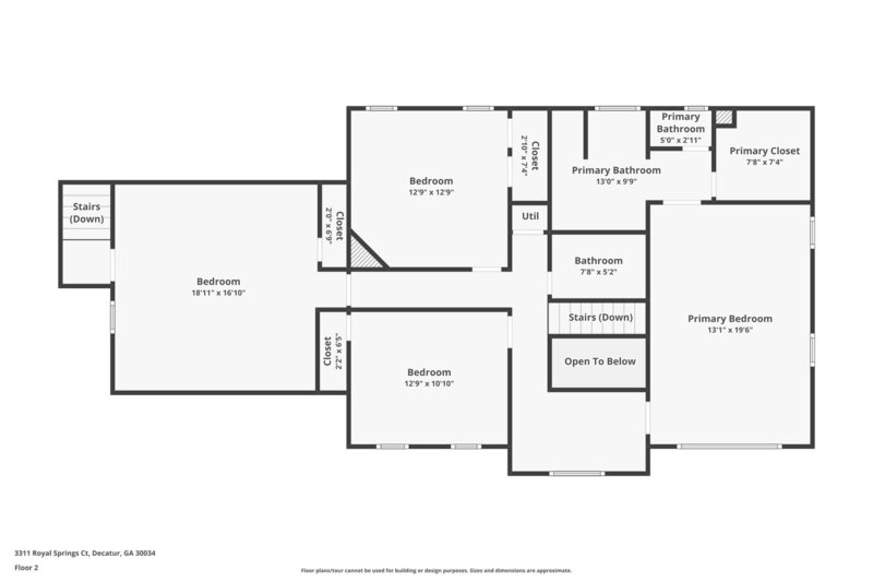 2,400/Mo, 3311 Royal Springs Ct Decatur, GA 30034 Floorplan View 2