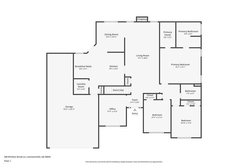 2,190/Mo, 300 Windsor Brook Ln SE Lawrenceville, GA 30045 Floorplan View
