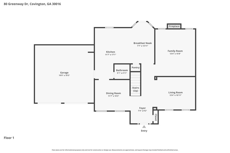 2,125/Mo, 80 Greenway Dr Covington, GA 30016 Floor Plan View