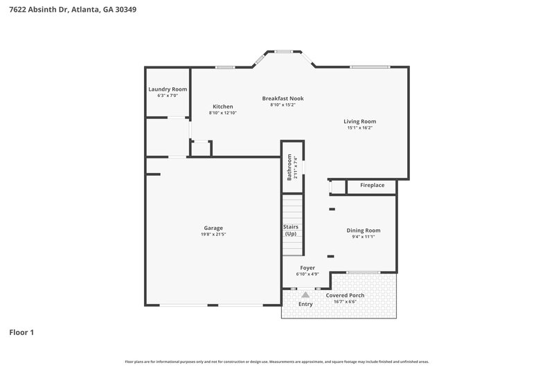 2,635/Mo, 7622 Absinth Dr Atlanta, GA 30349 Floor Plan View