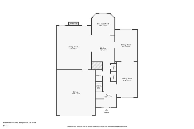 2,110/Mo, 6938 Foxmoor Way Douglasville, GA 30134 Floor Plan View