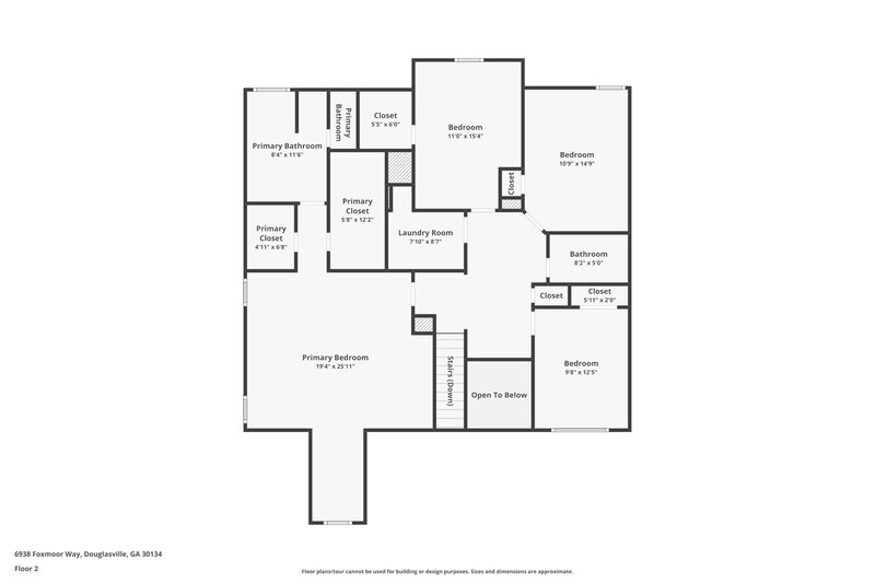 2,110/Mo, 6938 Foxmoor Way Douglasville, GA 30134 Floor Plan View 2