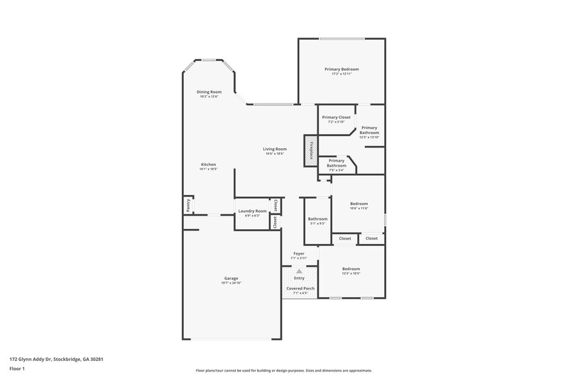 2,015/Mo, 172 Glynn Addy Dr Stockbridge, GA 30281 Floor Plan View