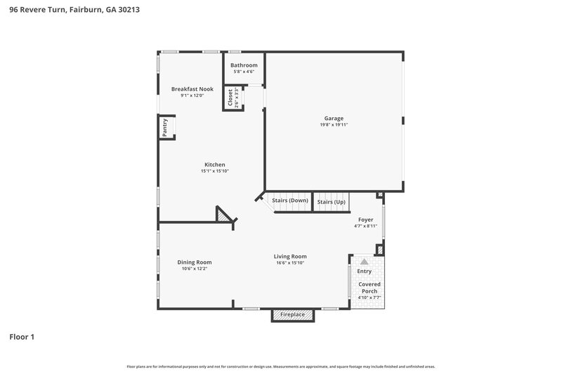 2,335/Mo, 96 Revere Turn Fairburn, GA 30213 Floor Plan View 2