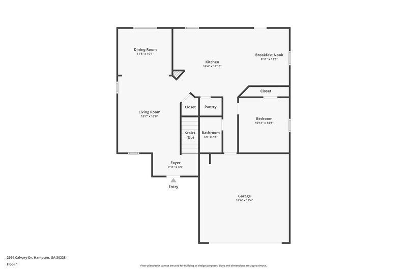 2,335/Mo, 2664 Calvary Dr Hampton, GA 30228 Floor Plan View
