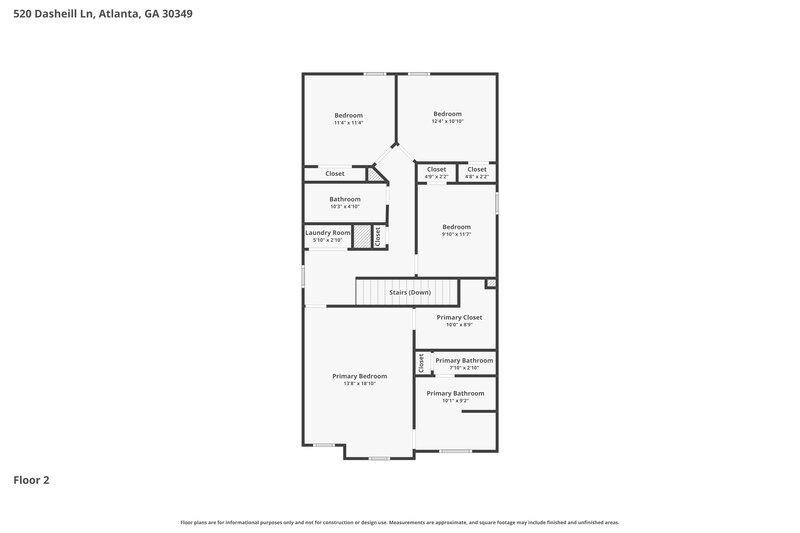 2,410/Mo, 520 Dasheill Ln Atlanta, GA 30349 Floor Plan View 2