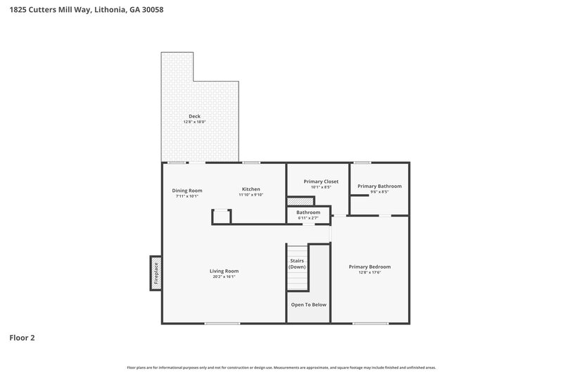 2,040/Mo, 1825 Cutters Mill Way Lithonia, GA 30058 Floorplan View 2