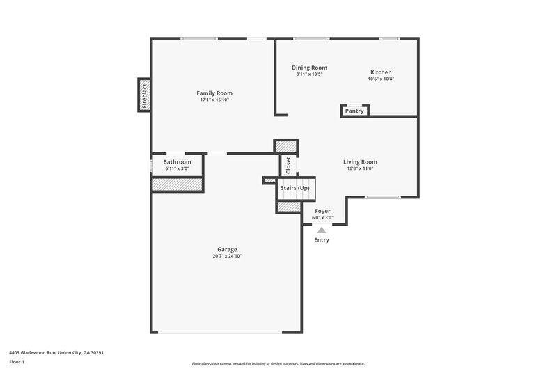1,995/Mo, 4405 Gladewood Run Union City, GA 30291 Floor Plan View
