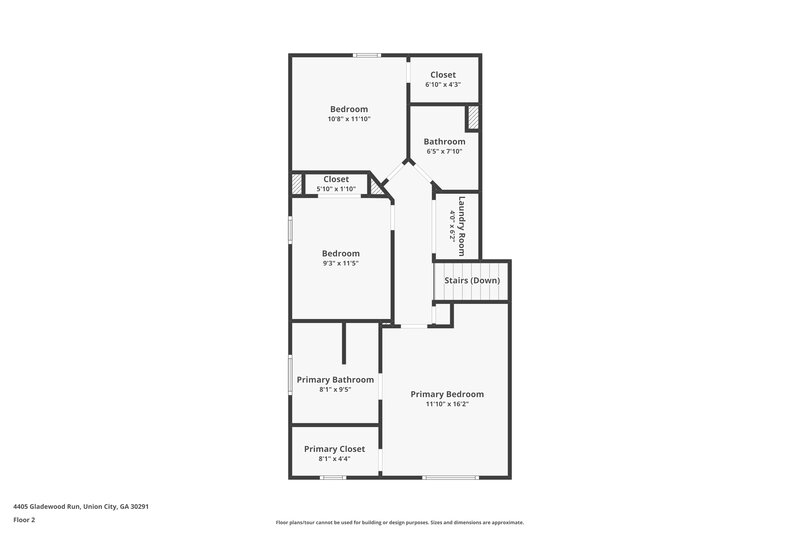 1,995/Mo, 4405 Gladewood Run Union City, GA 30291 Floor Plan View 2
