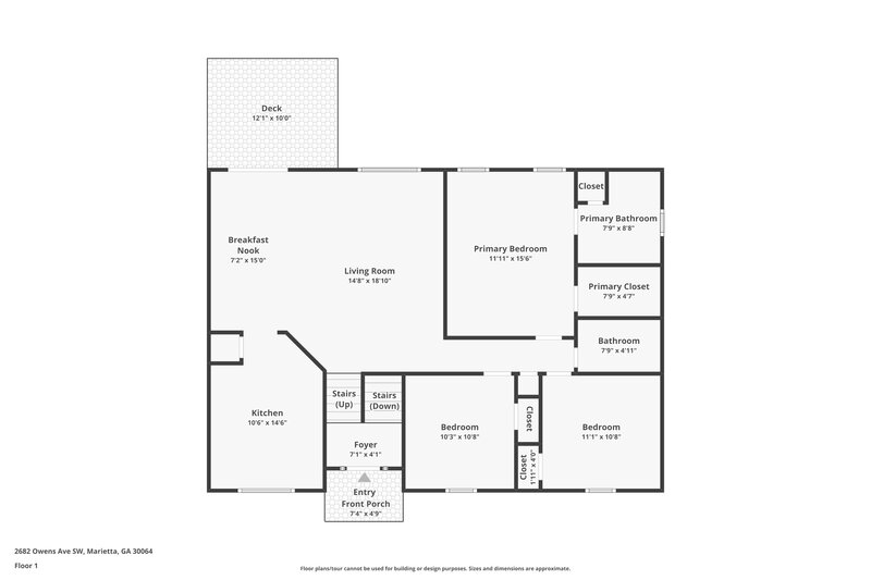 2,295/Mo, 2682 Owens Avenue SW Marietta, GA 30064 Floor Plan View