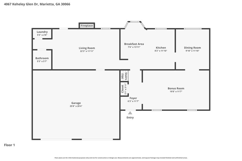 2,310/Mo, 4067 Keheley Glen Dr Marietta, GA 30066 Floor Plan View