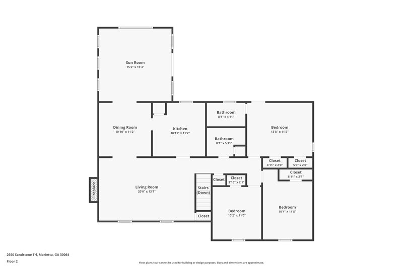 2,285/Mo, 2920 Sandstone Trail Marietta, GA 30064 Floor Plan View 2