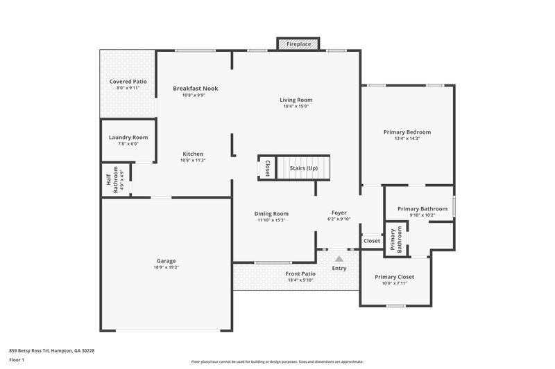 2,125/Mo, 859 Betsy Ross Trail Hampton, GA 30228 Floor Plan View
