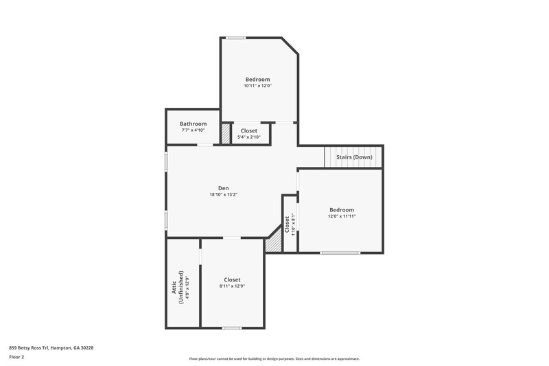 2,125/Mo, 859 Betsy Ross Trail Hampton, GA 30228 Floor Plan View 2