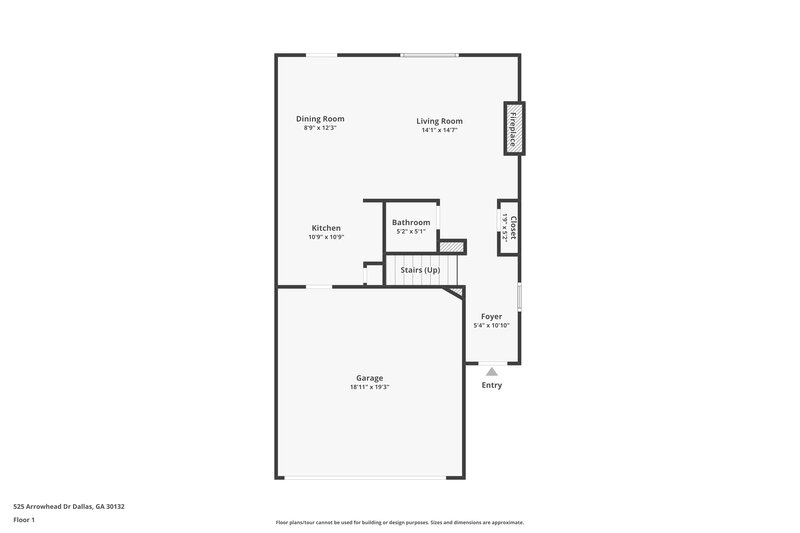 1,850/Mo, 525 Arrowhead Dr Dallas, GA 30132 Floor Plan View