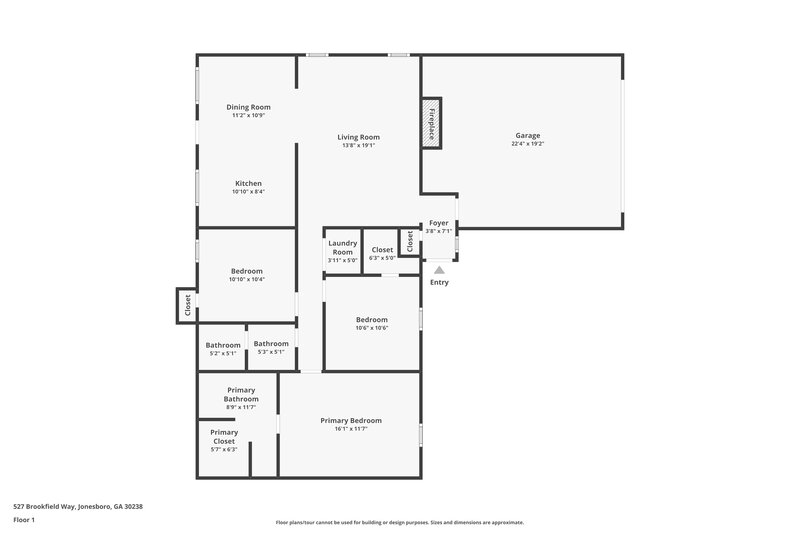 3,430/Mo, 527 Brookfield Way Jonesboro, GA 30238 Floor Plan View