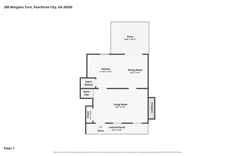 2,360/Mo, 206 Morgans Turn Peachtree City, GA 30269 Floor Plan View