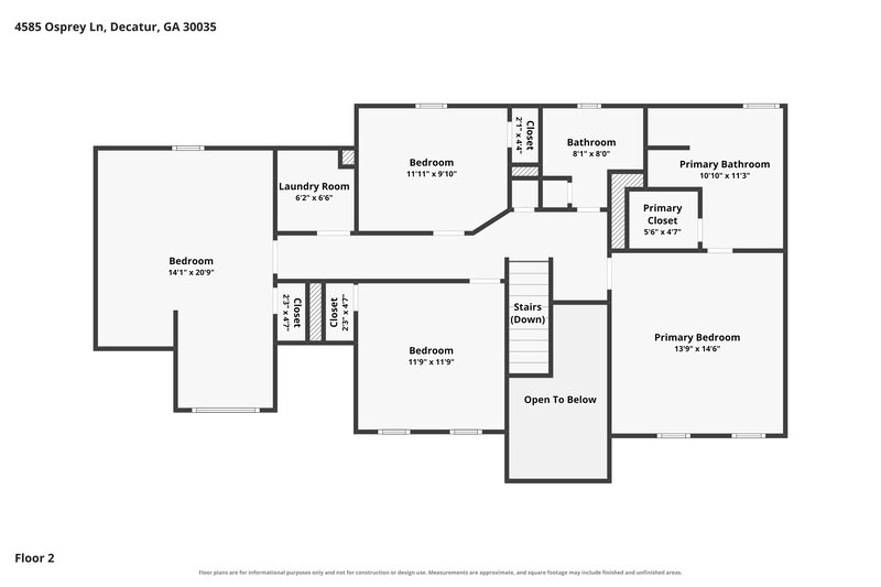 2,665/Mo, 4585 Osprey Ln Decatur, GA 30035 Floor Plan View 2