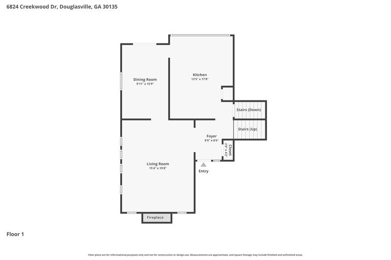 2,125/Mo, 6824 Creekwood Dr Douglasville, GA 30135 Floor Plan View 2