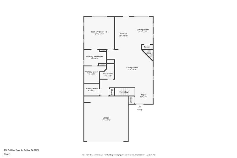 1,760/Mo, 266 Cobbler Cove Dr Dallas, GA 30132 Floor Plan View