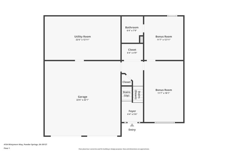 2,210/Mo, 4154 Mistymorn Way Powder Springs, GA 30127 Floorplan View